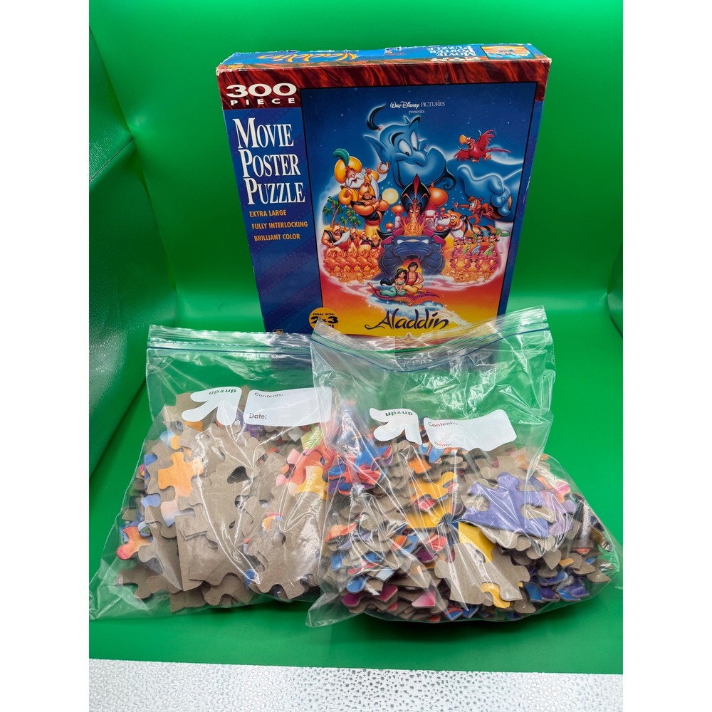 Disney Aladdin Movie Poster Puzzle Golden 300 Piece Extra Large 2x3 Feet Vintage